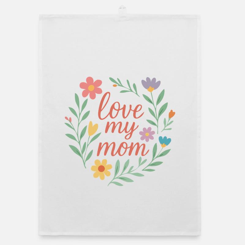 Liebe meine Mutter - Organic Geschirrtuch - Weiß