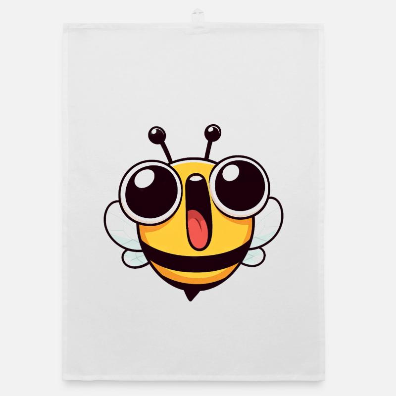 Euphoric Bee Meme Cartoon Face Joy Organic dish towel