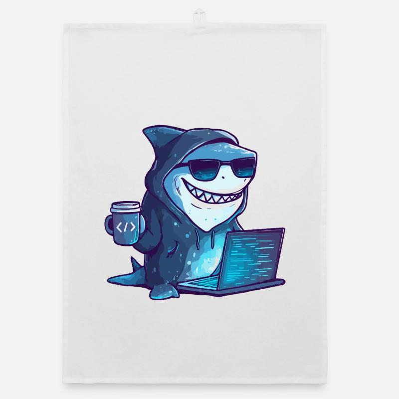 Conception de Cyber Shark Hacker Torchon bio