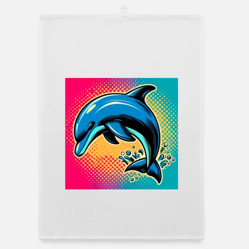 Delfin - Organic Geschirrtuch - Weiß