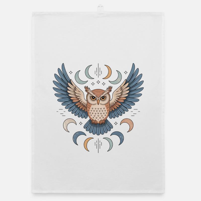 Boho Owl Organic dish towel