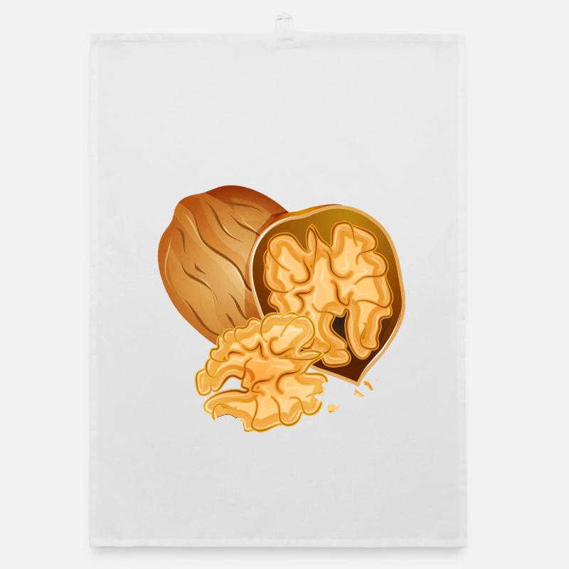 Detailed walnut with open nut Organic dish towel
