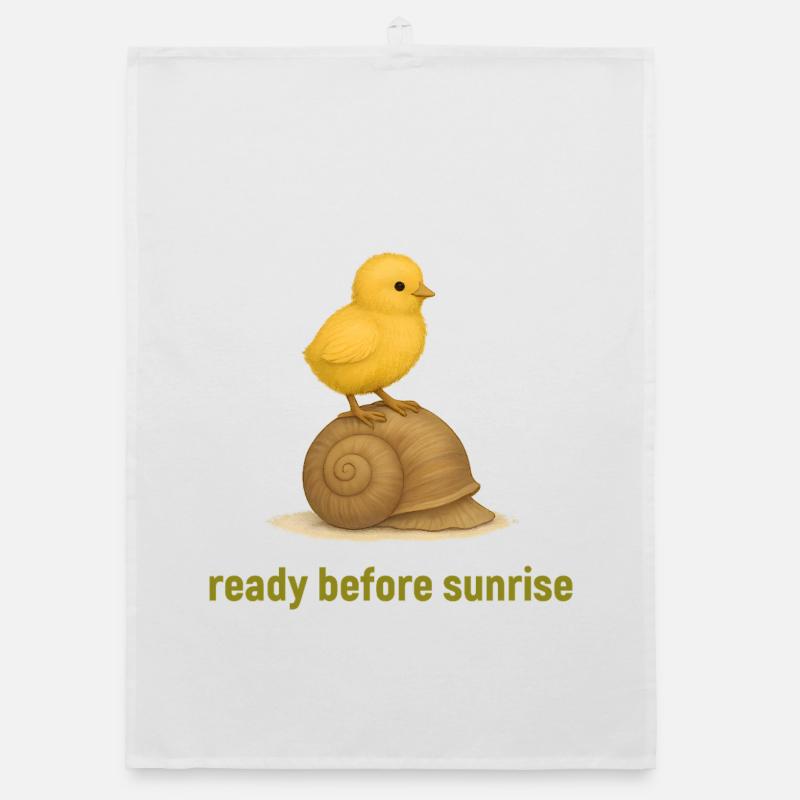 Chick on Snail – Morning Rest Organic dish towel