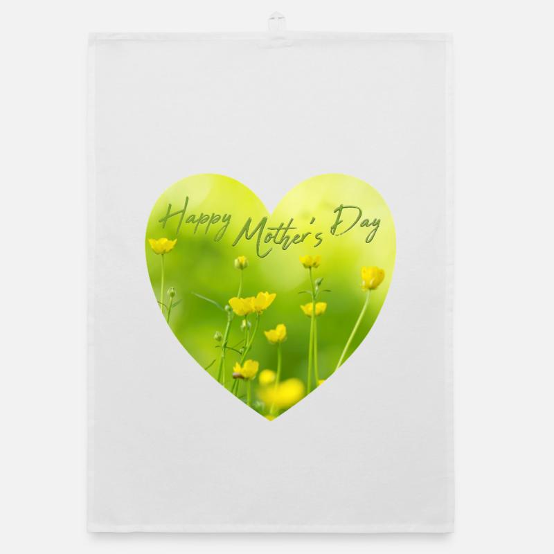 Herz mit Blumen zum Muttertag Geschenk Muttertag Organic Geschirrtuch