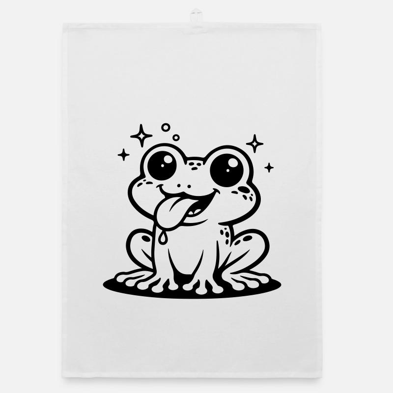 Kröte Comic Frosch Organic Geschirrtuch