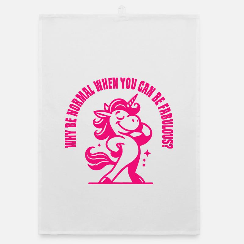 Why Normal when you can be Fabulous - Organic dish towel - white