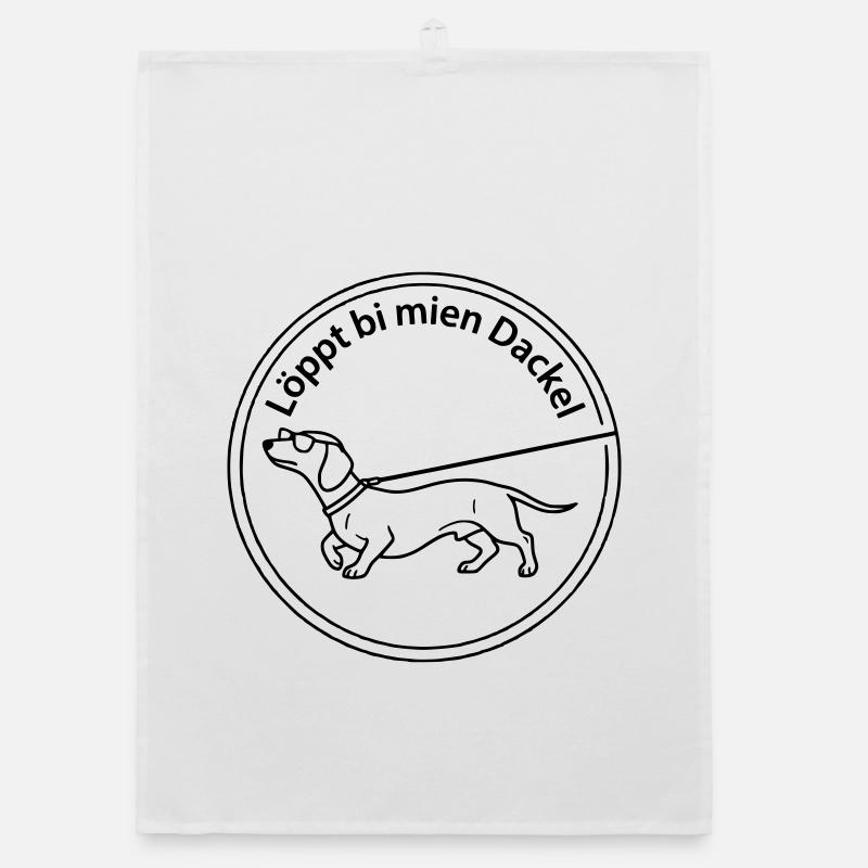 löppt bi mien dackel Organic Geschirrtuch