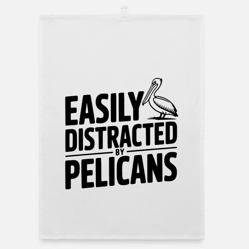 Easily Distracted by Pelicans Organic dish towel