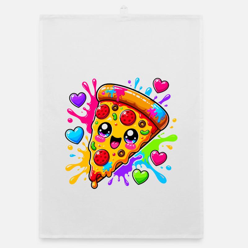 Cute pizza slice Organic dish towel
