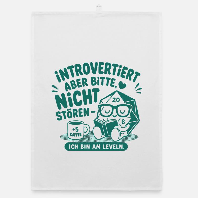 Introvertiert Nerd Würfel Spruch Organic Geschirrtuch