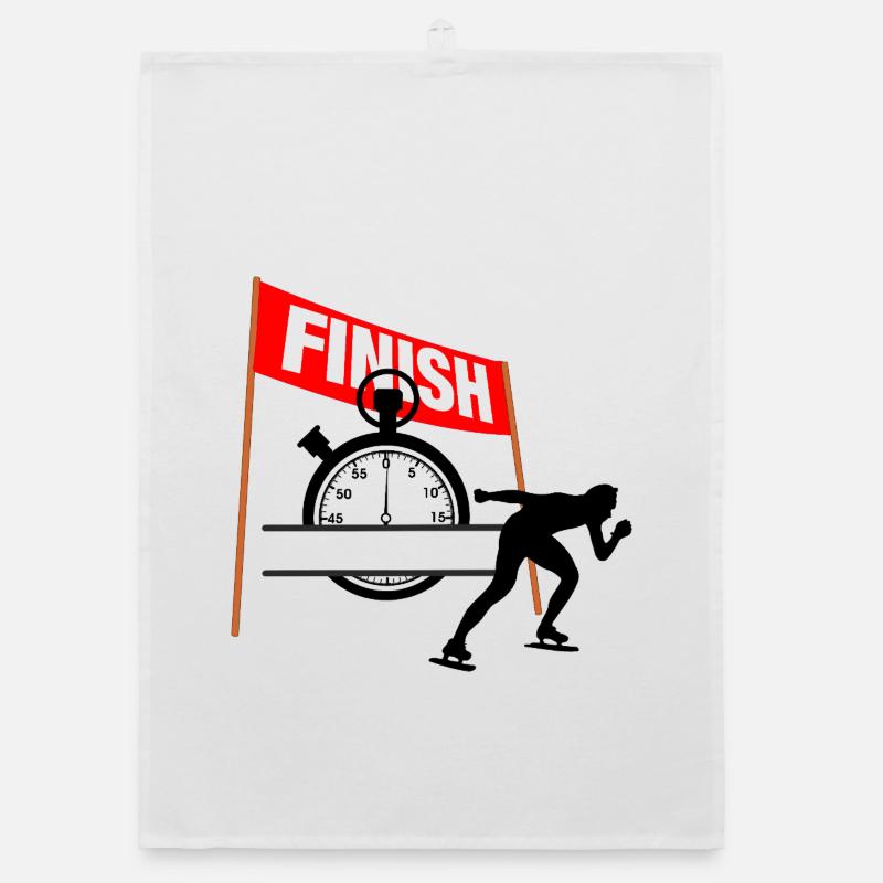 Skating Finish Time Organic dish towel