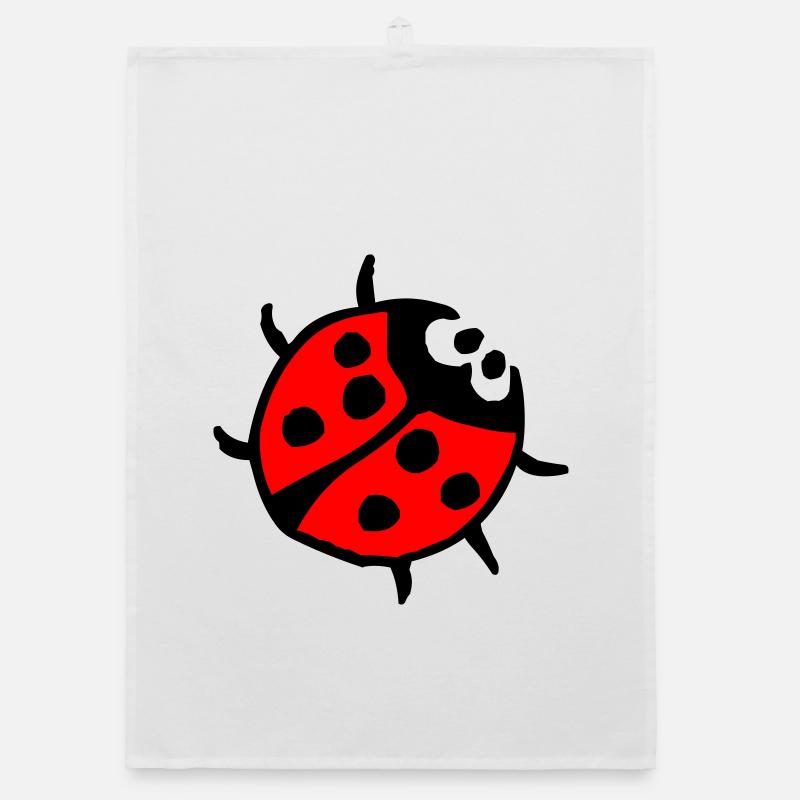 Vibrant Ladybug Spot Pattern Organic dish towel