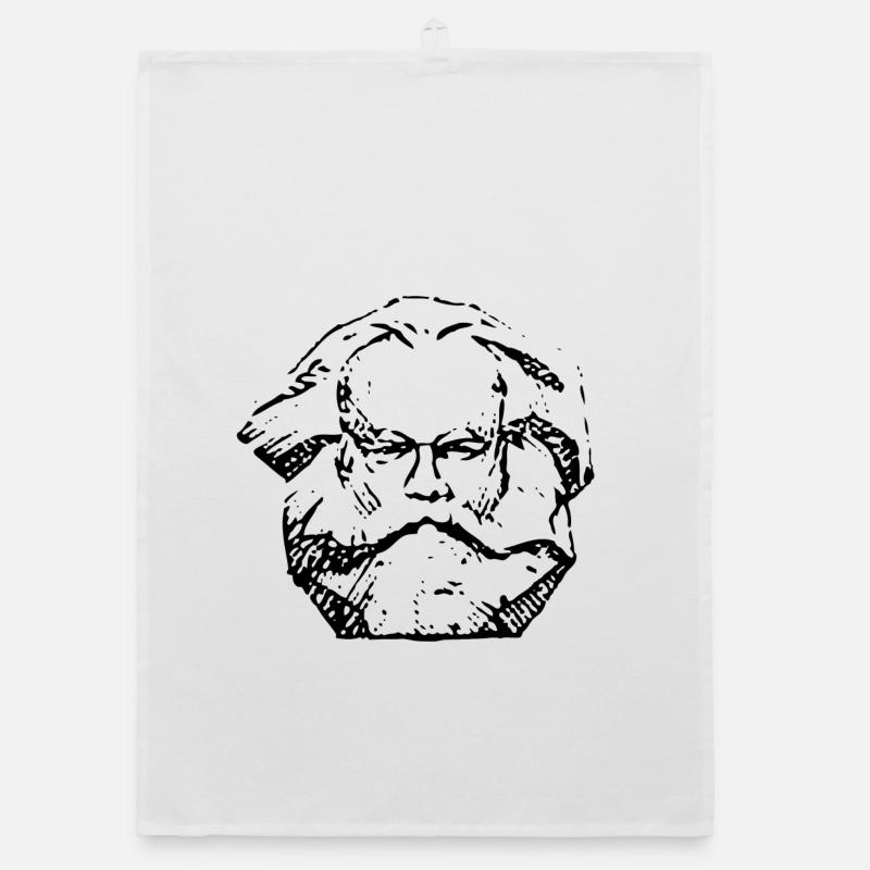 Karl Marx | Abstract Distressed Face Design Organic dish towel