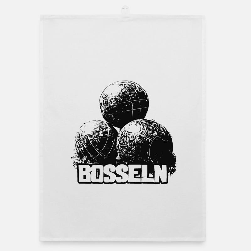 Bosseln | 3 Bossel Kugeln | Boßeln - Organic Geschirrtuch - Weiß