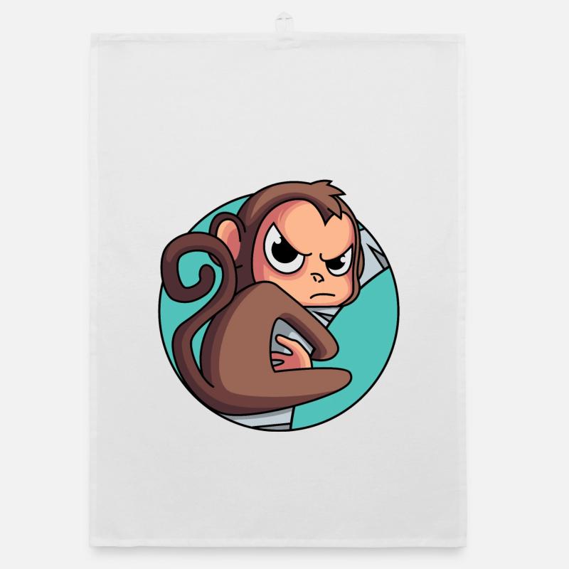 Monkey driven up the wall Organic dish towel