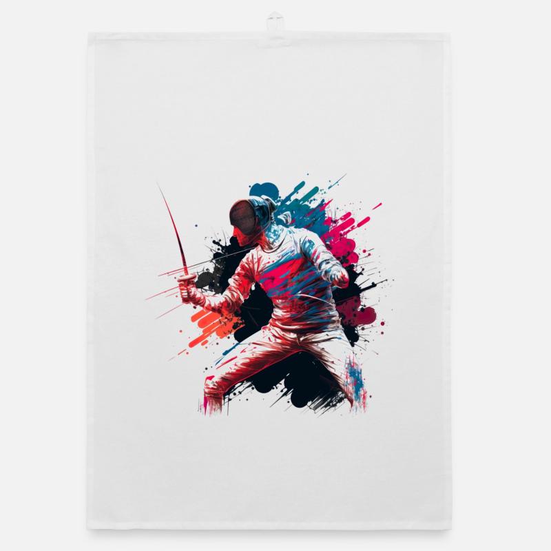 Couleur Explosif Escrimeur Graffiti - Torchon bio - blanc