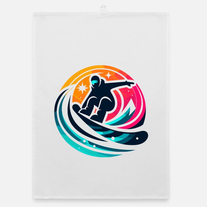Snowboard - A snowboarder's passion Organic dish towel