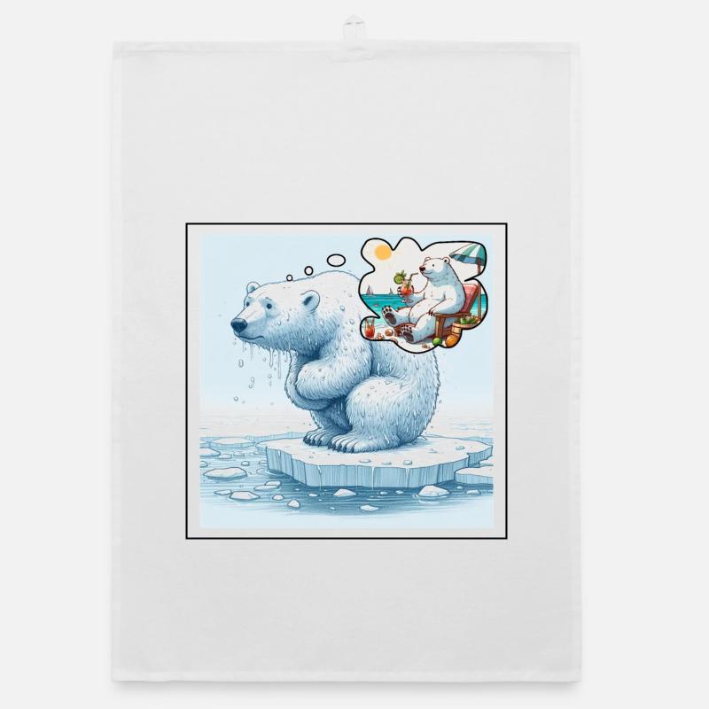 Polar bear Organic dish towel
