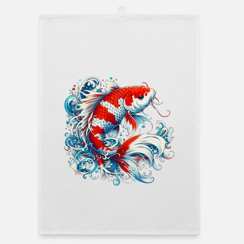 Pesce carpa Koi Giappone giapponese Strofinaccio da cucina ecologico