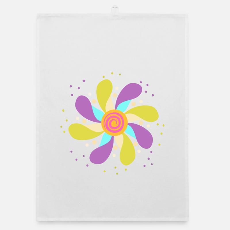 Fleur Psychédélique Colorée Torchon bio