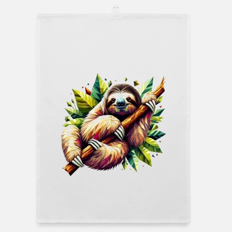 Polygonal sloth Organic dish towel