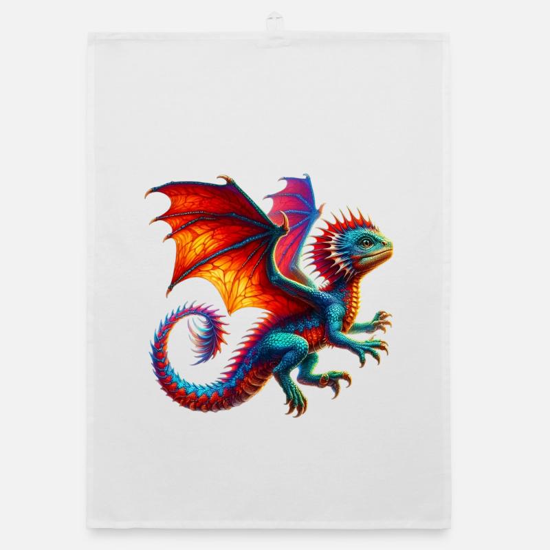 Dragon - Torchon bio - blanc