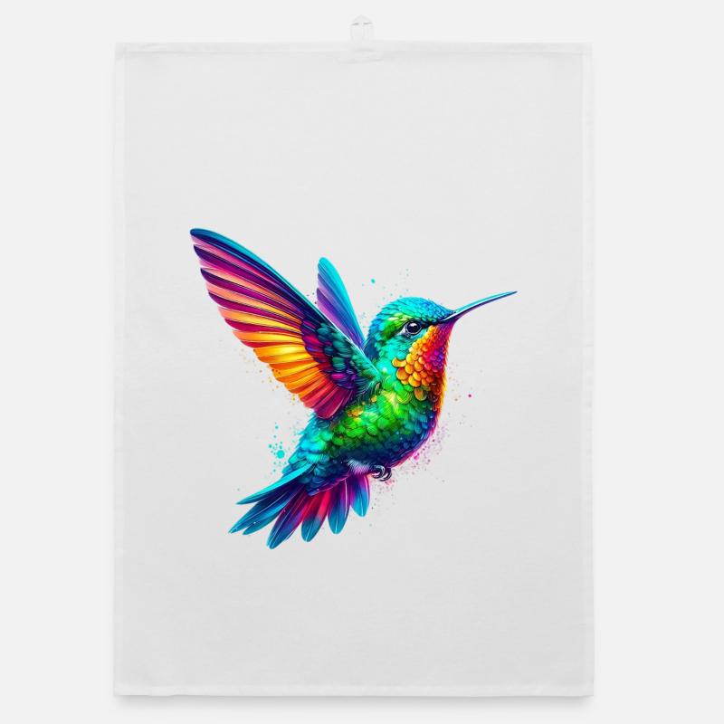 Colibri - Torchon bio - blanc