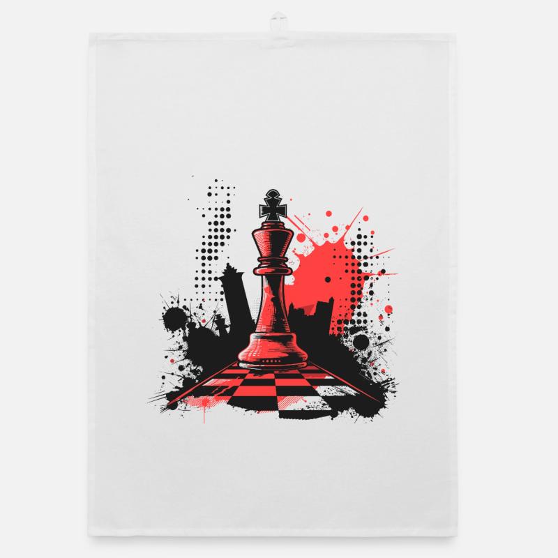Chess Pieces Graffiti Organic dish towel