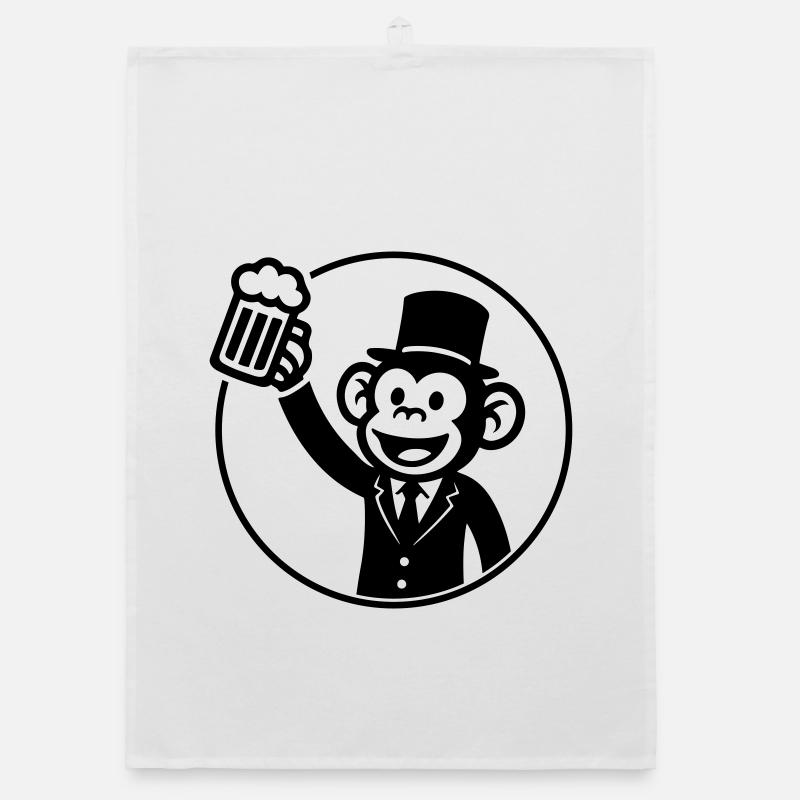 Monkey Groom Bachelor Beer Organic dish towel