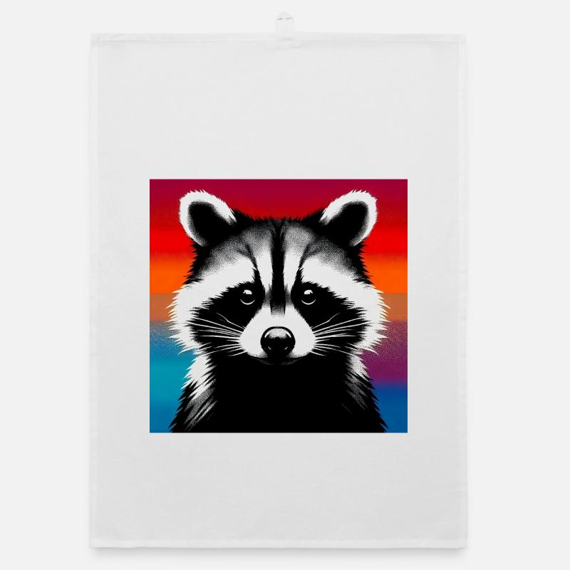 Waschbär - Organic Geschirrtuch - Weiß
