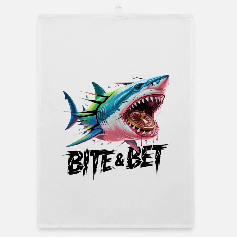 Shark Roulette Bite Organic dish towel