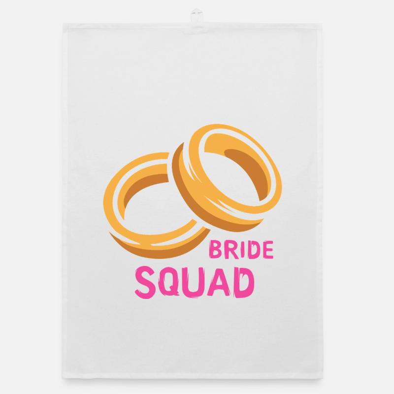 Bride Squad Ringe Junggesellinnenabschied Organic Geschirrtuch