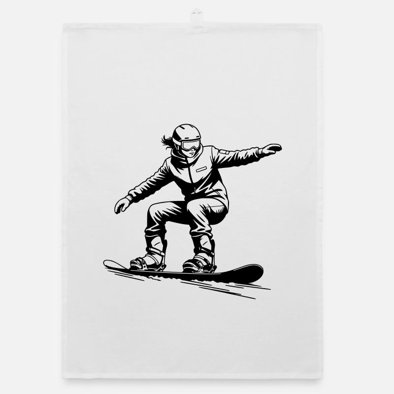 Cool Snowboarder - Snowboard Graphic Torchon bio