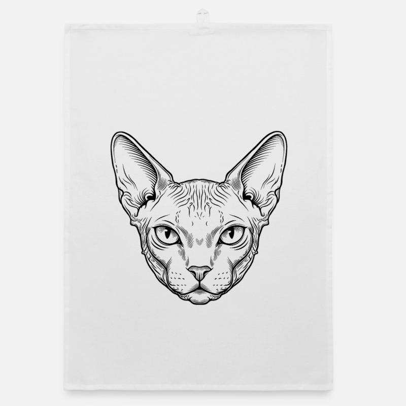 Sphynx Katze - Organic Geschirrtuch - Weiß