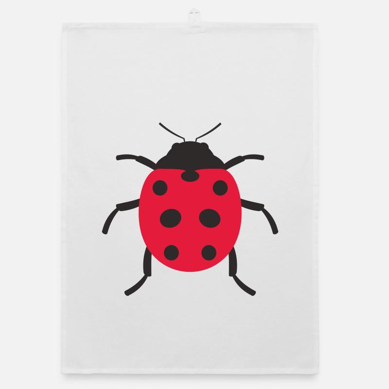 Ladybug design Organic dish towel