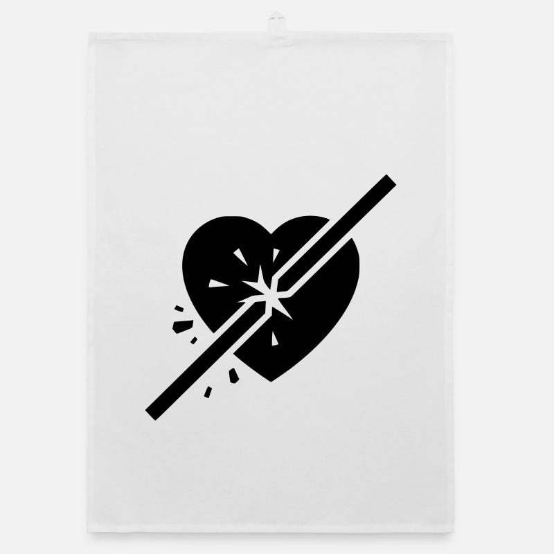 Broken Heart Cracked Cut Organic dish towel