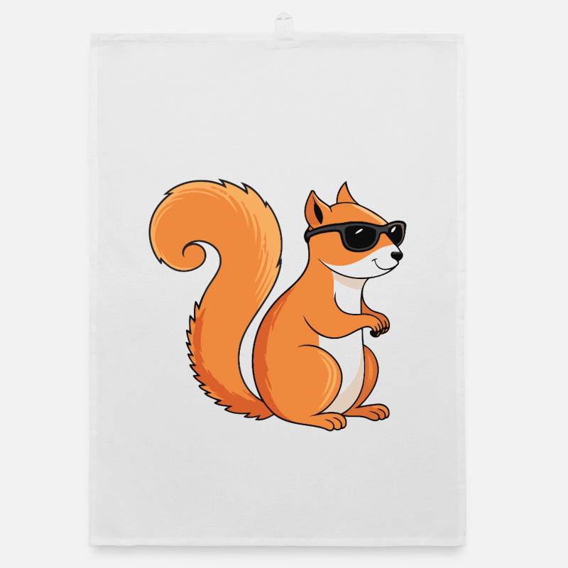 Chic Squirrel Sunglasses Organic dish towel