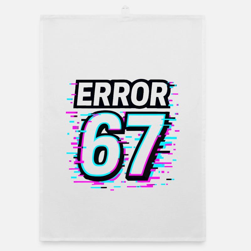 Error 67 Six Seven Glitch Cyber Meme Geschenkidee Organic Geschirrtuch