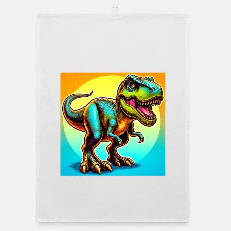 Dinosaurier - Organic Geschirrtuch - Weiß