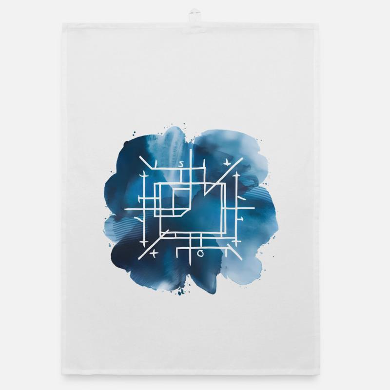 Architecture Plan Blueprint Print Organic dish towel