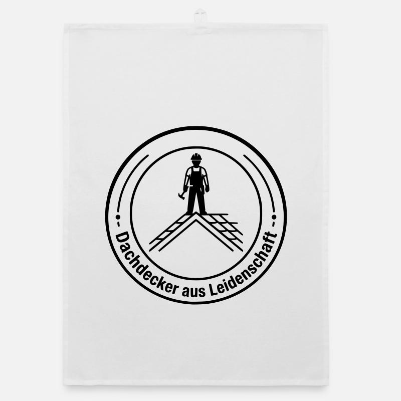 Dachdecker Leidenschaft Badge Organic Geschirrtuch
