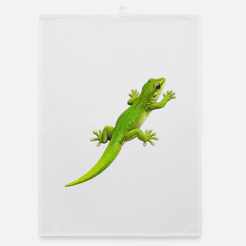 Gecko climbs 1 Organic dish towel