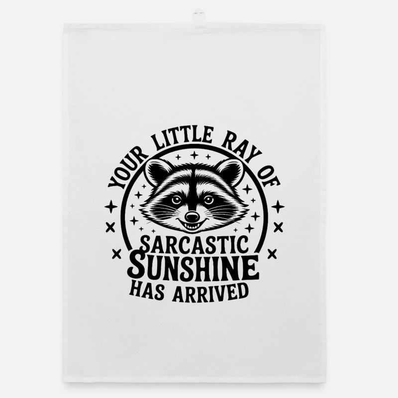 Raccoon Sarcastic Sunshine Has Arrived Organic dish towel