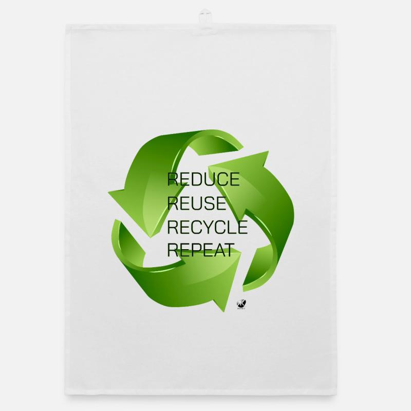 Illustration des trois flèches vertes de recyclage Torchon bio