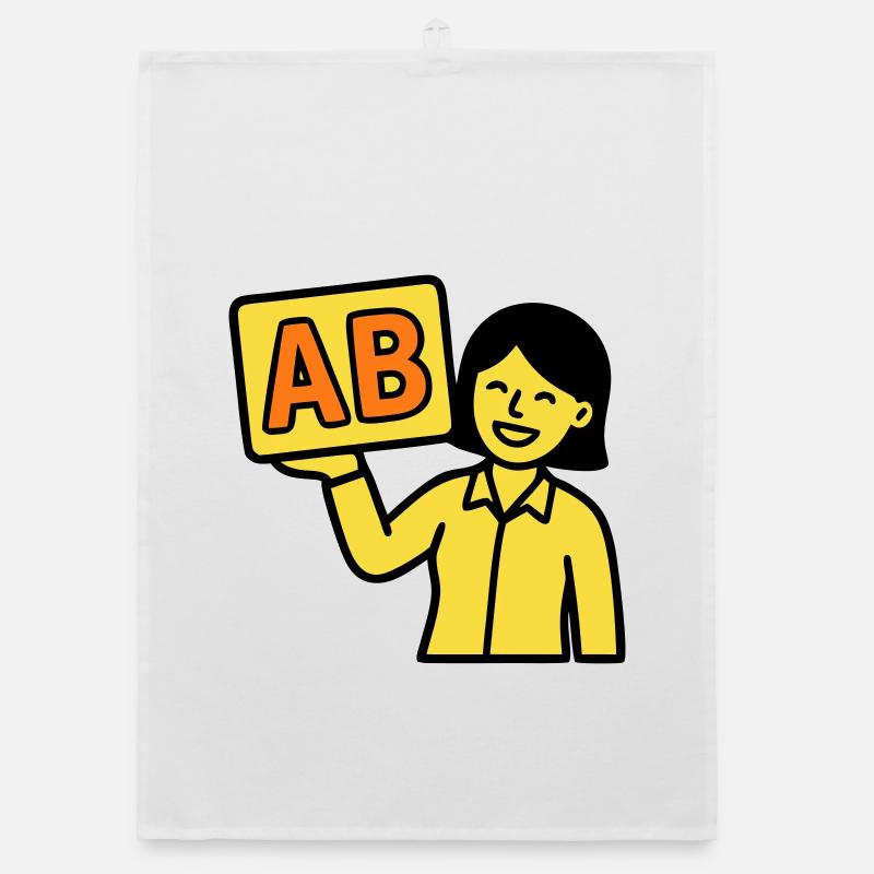 Teacher Elementary School ABC Vector Organic dish towel