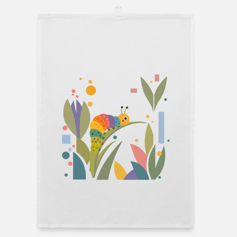 Chenille joyeuse et colorée aux couleurs arc-en-ciel Torchon bio