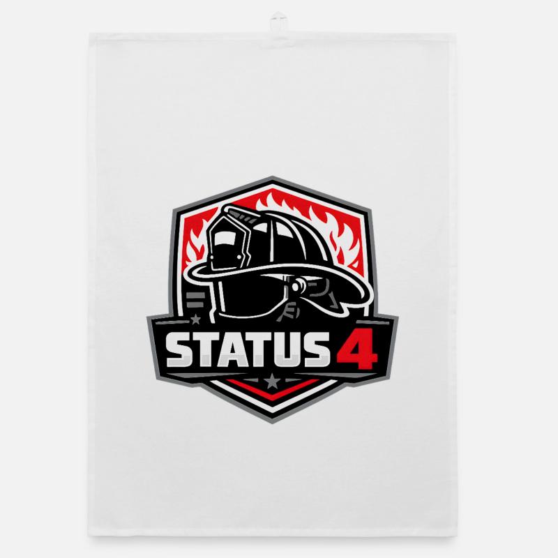 Status4 Feuerwehres Schutzlogo Organic Geschirrtuch