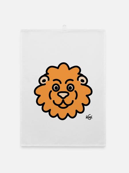 Lion Grand - Torchon bio - blanc - Devant