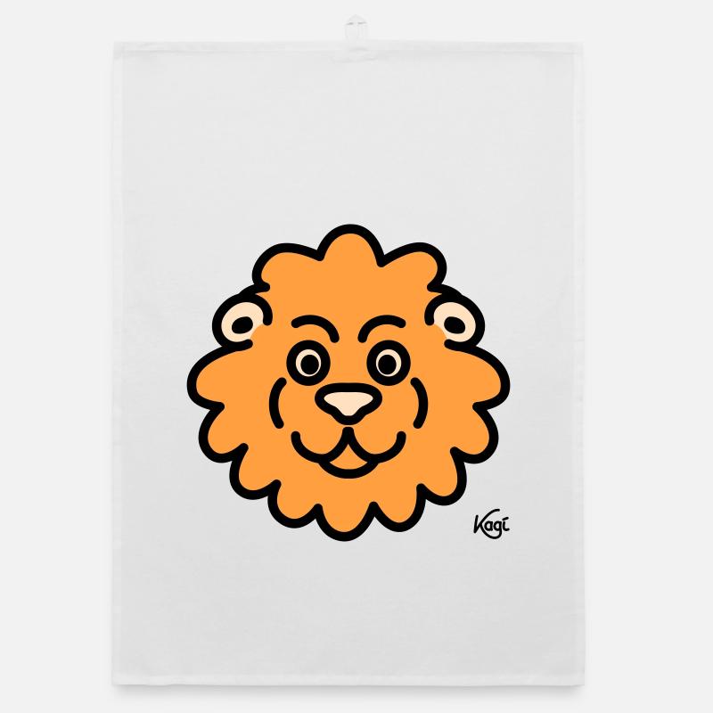 Lion Large - Organic dish towel - white