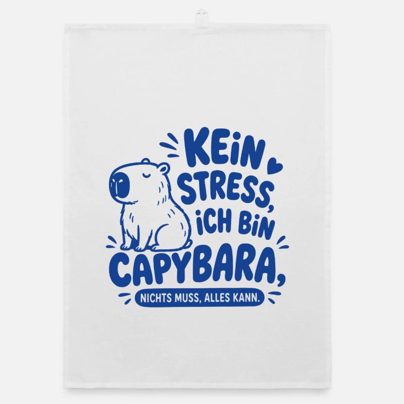 Kein Stress ich bin Capybara Organic Geschirrtuch